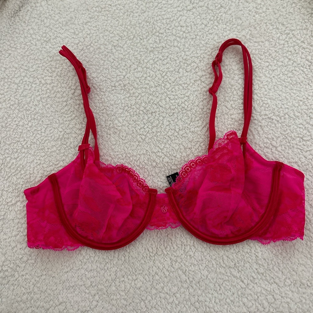 2011 Victoria’s Secret Sexy Little Things Fuchsia Lace Underwire Bra